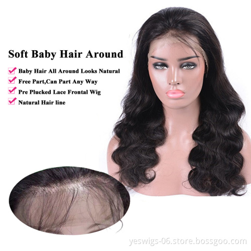Yeswigs 13*4 Body Wave Glueless Swiss Lace Frontal Wig Indian Human Hair Free Samples Real Virgin Body Wave Lace Front Wig